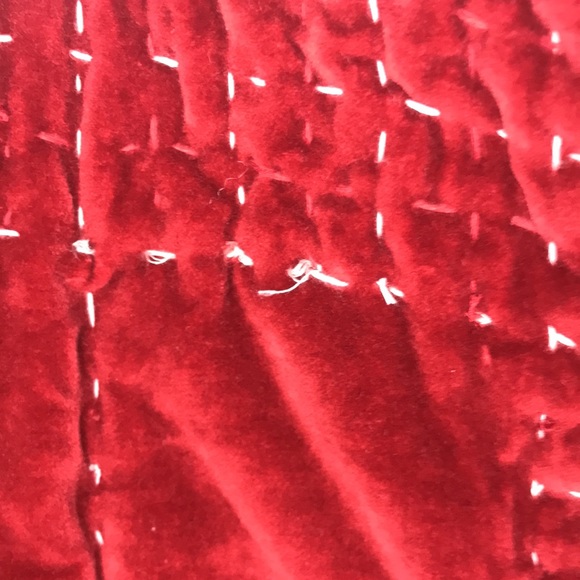 Set(3) Pottery Barn velvet box stitch shams merlot - Picture 9 of 11